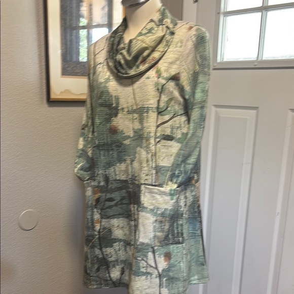 Floral Cowl Neck Midi Dress or tunic plus size available - Picture 14 of 16